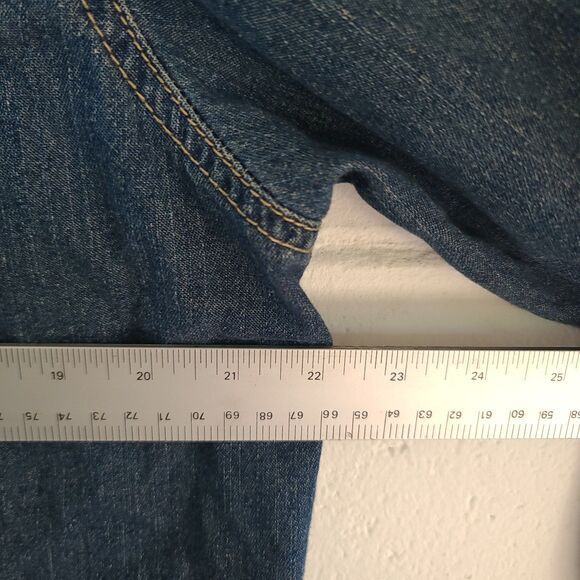 VTG Levi's Red Tab Denim Long Sleeve Button Up Pearl Snap Women Sz Med western - Picture 8 of 16